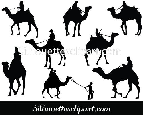 500x400 Camel Rider Vector Graphics Download Camel Silhouette