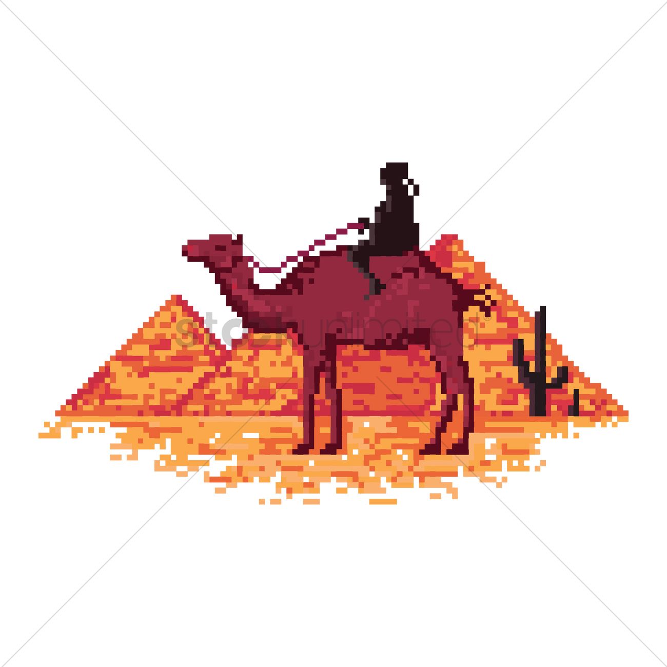1300x1300 Pixel Art Camel Vector Image
