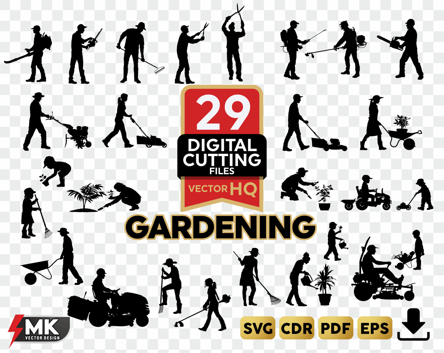 1500x1190 Gardening Silhouette Clipartsvgcut