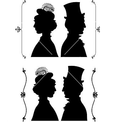 380x400 Vintage Silhouettes Vintage Cameo Silhouette Vector Art