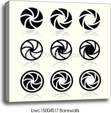 Camera Shutter Aperture Vector Icon, Canvas Print Barewalls 382x390 Camera Shutter Aperture Vector Icon, Canvas Print Barewalls