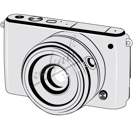 435x390 Vector Camera Draw With Adobe Illustrator Original Piece Of Art