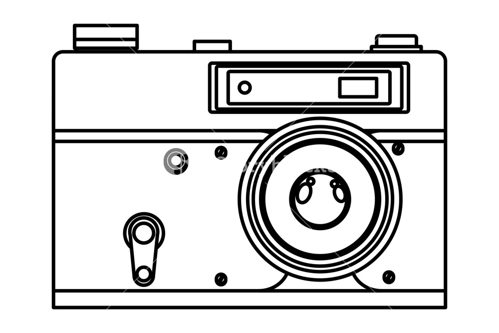 1000x667 Travel Photographic Camera Drawing In White Background Vector