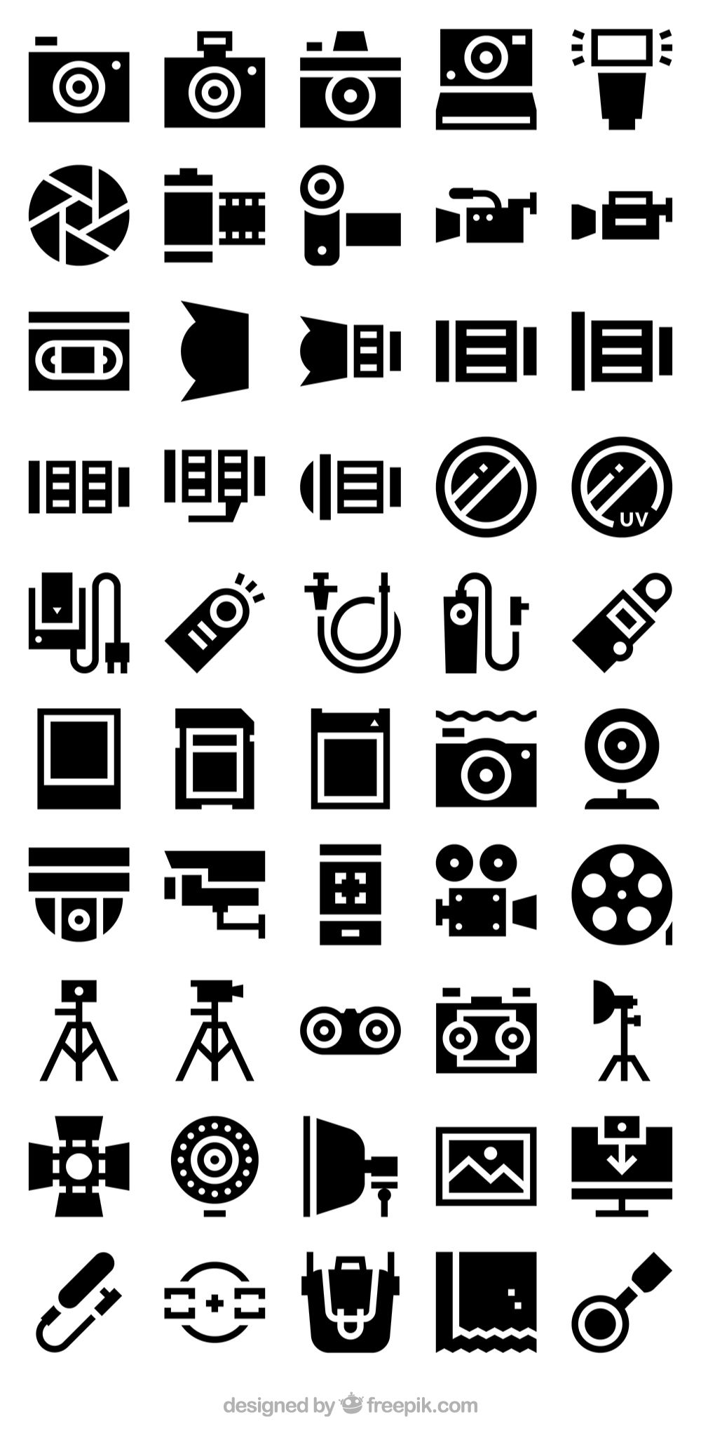 Free Vector Icons Of Solid Camera And Accesories Designed 1000x2069 Free Vector Icons Of Solid Camera And Accesories Designed