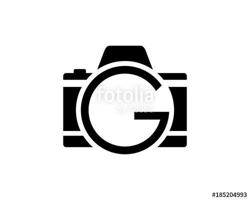 500x400 Black Camera Photography With Initial Letter G On The Lens Symbol