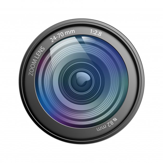 626x626 Camera Lens Isolated On White Background Vector Illustration