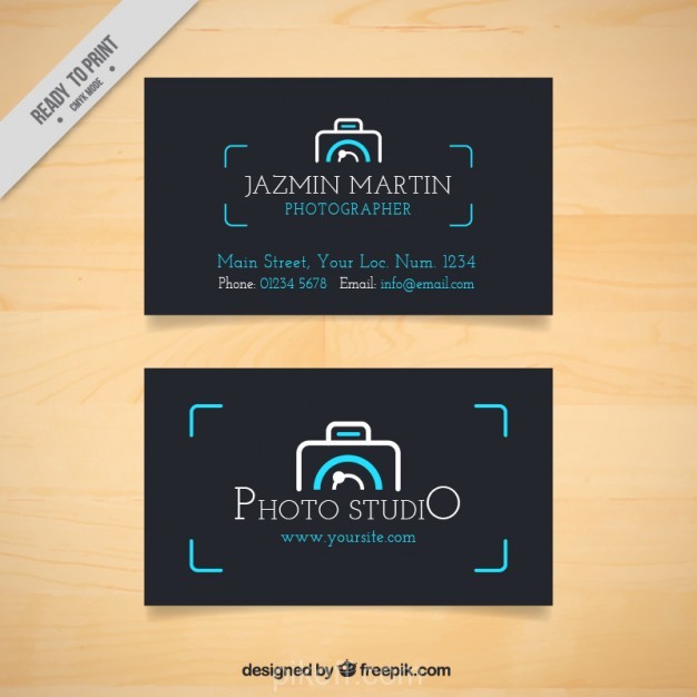 626x626 Dark Photo Studio Card With Camera Logo Vector Free Download