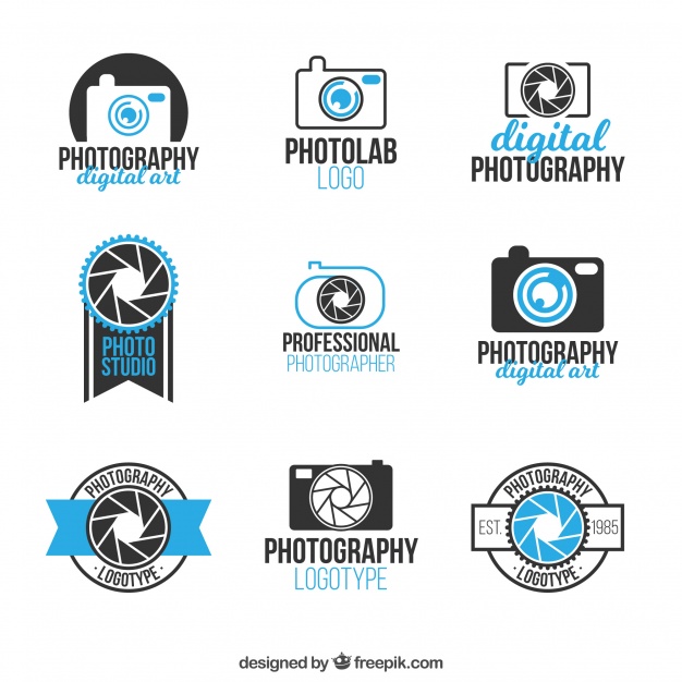 626x626 Blue Modern Camera Logo Collection Vector Free Download