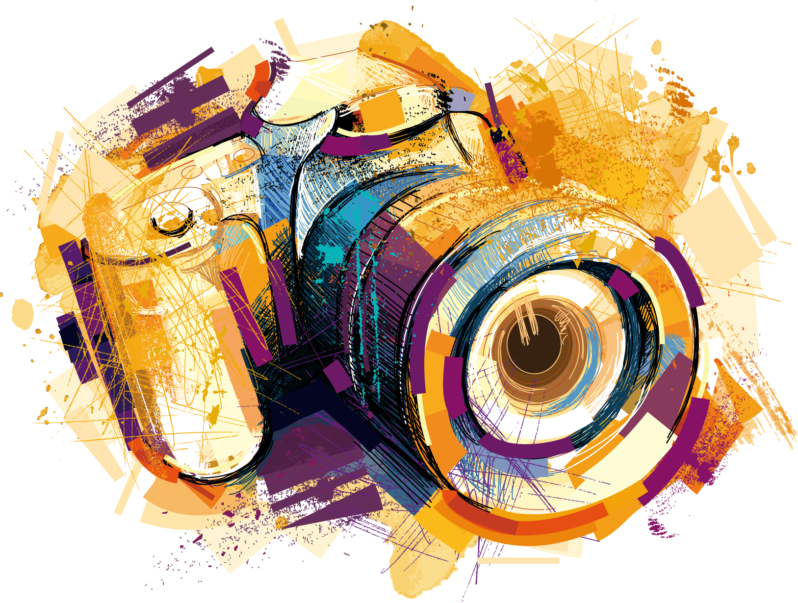 1627x1230 Download Camera Photography Watercolor Vector Effects Drawing