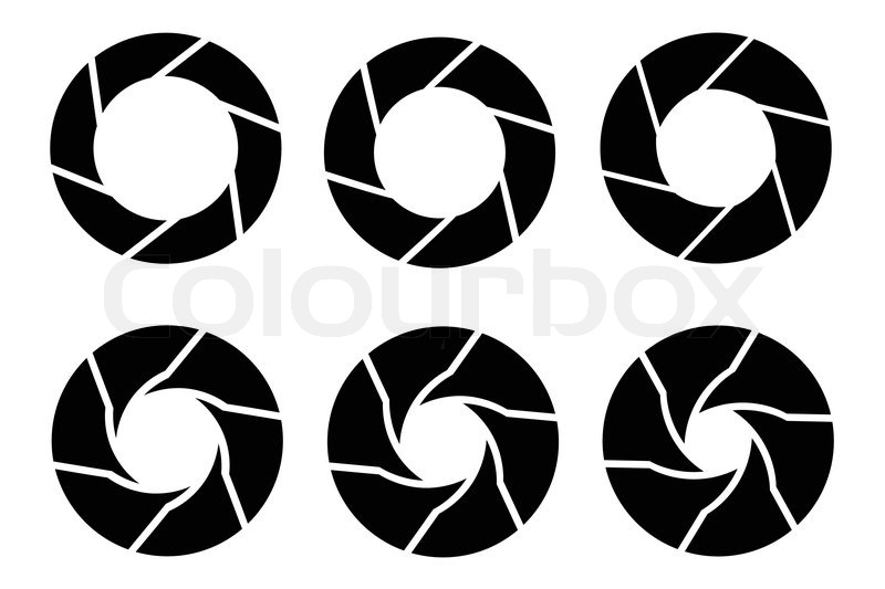 800x533 Vector Black Camera Shutter Icons Set Stock Vector Colourbox