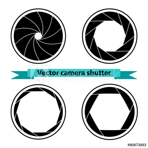 500x500 Black Camera Shutter Vector Illustration