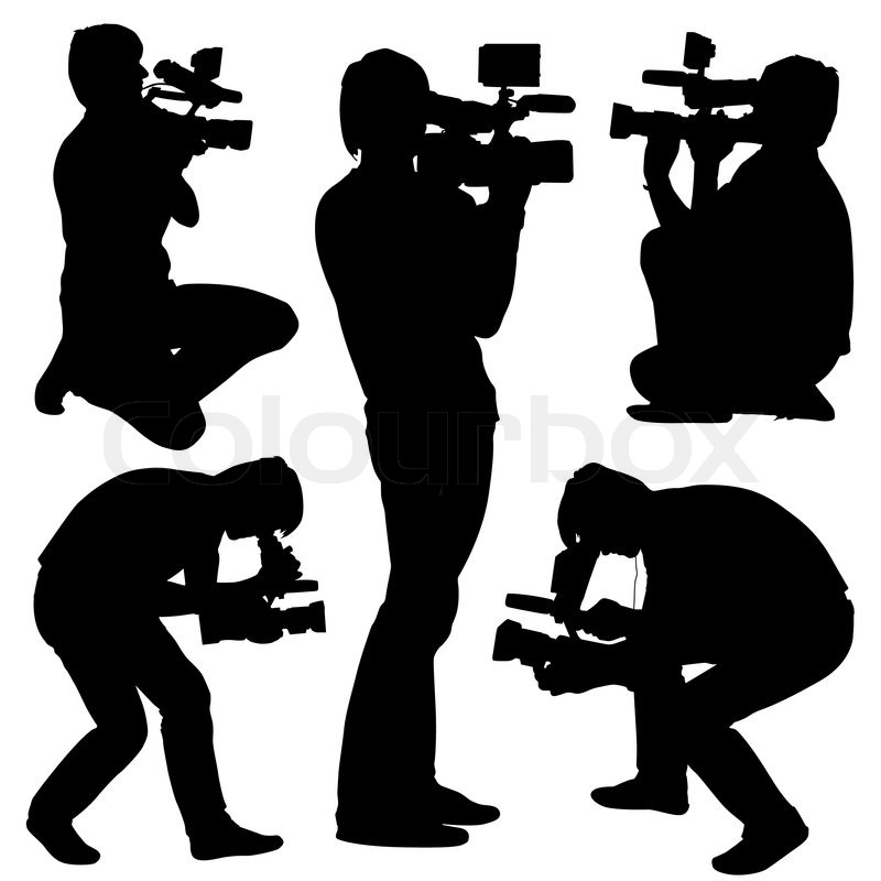 800x800 Cameraman With Video Camera Stock Vector Colourbox