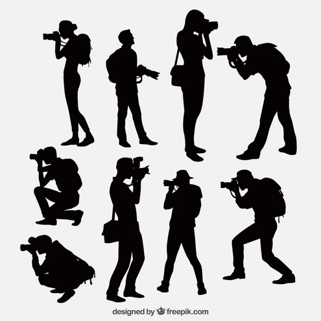 626x626 Photographers With Camera Silhouettes Vector Free Download