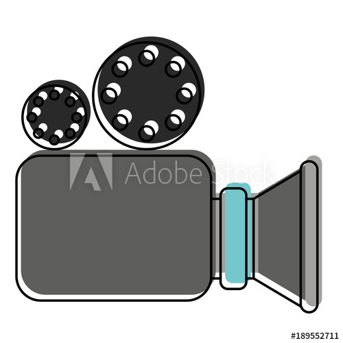 500x500 Video Camera Icon In Watercolor Silhouette Vector Illustration