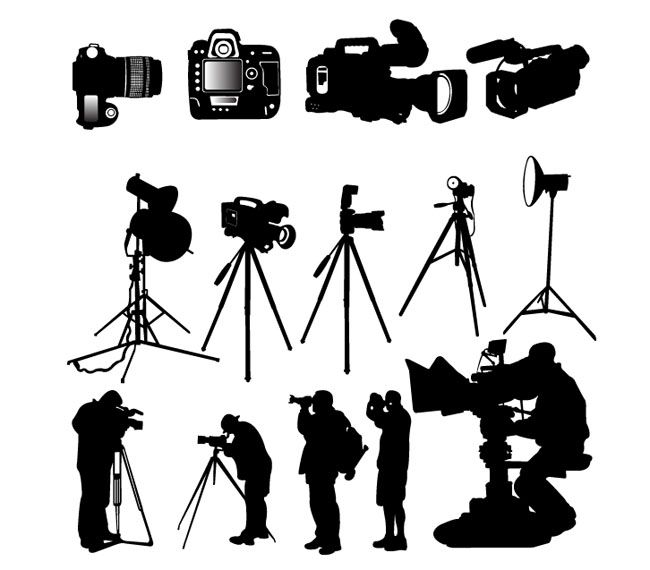 650x570 Camera Photographer Silhouette Vector