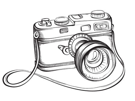 450x339 Hand Drawn Old Camera Icon Royalty Free Vector Graphics
