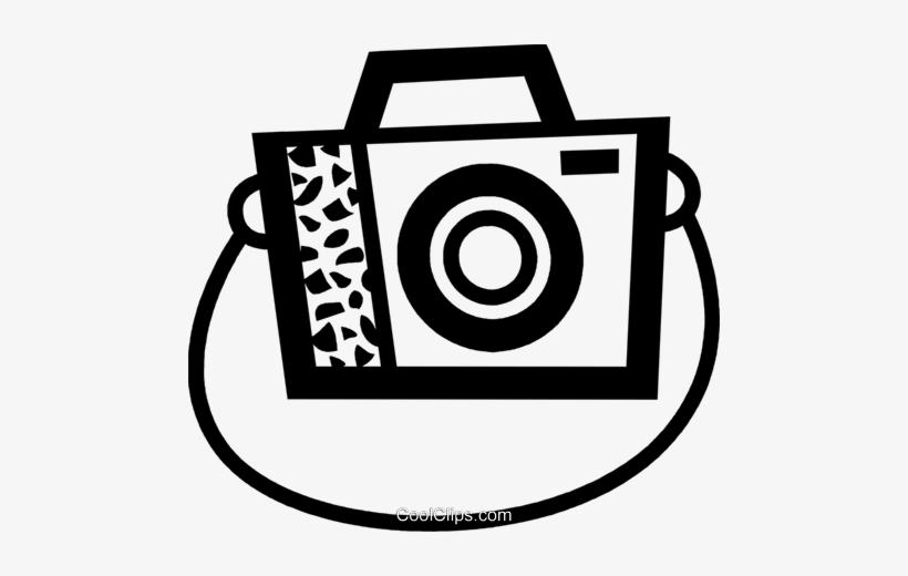 820x520 Camera With Strap Royalty Free Vector Clip Art Illustration
