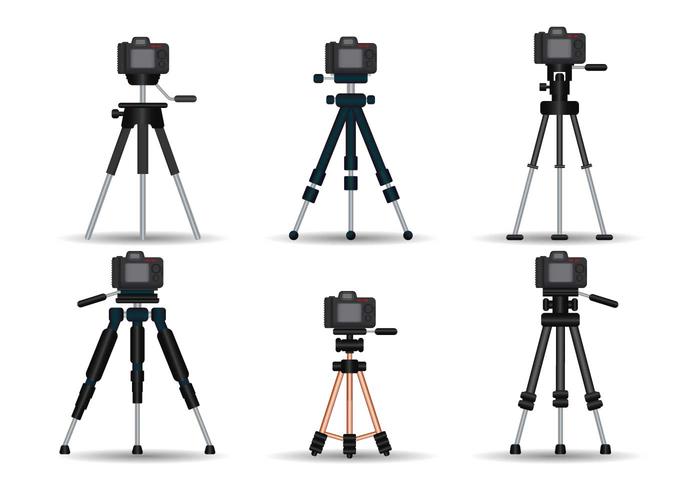 Camera Tripod Realistic Vector Set 700x490 Camera Tripod Realistic Vector Set
