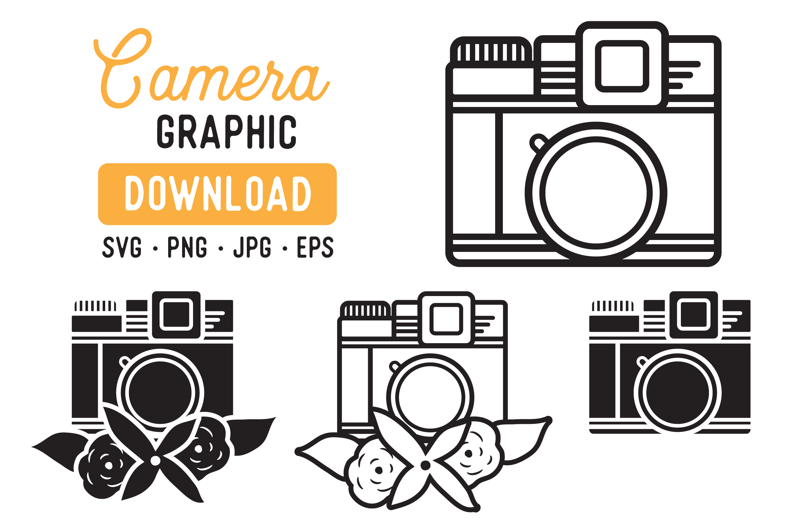 2551x1701 Retro Camera Vector Clipart Pack