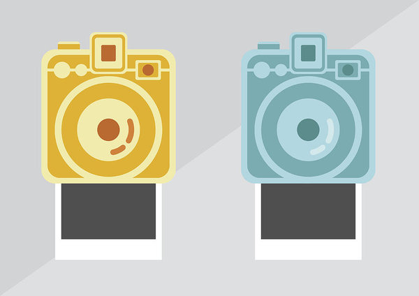 600x424 Polaroid Camera And Frame, Vintage Camera Vector, Polaroid Vector