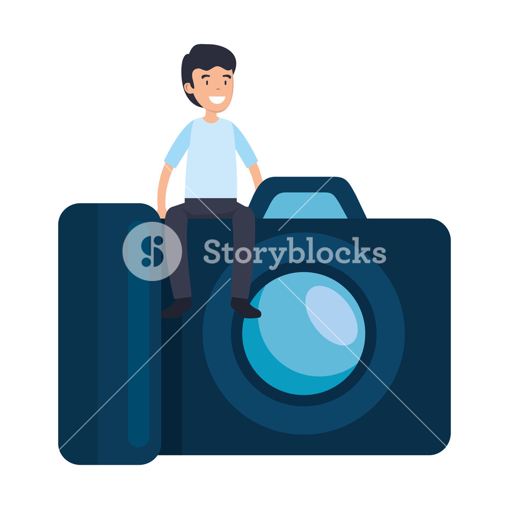Man With Photographic Camera Vector Illustration Design Royalty 1000x1000 Man With Photographic Camera Vector Illustration Design Royalty