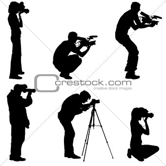 340x340 Image Set Cameraman With Video Camera Silhouettes