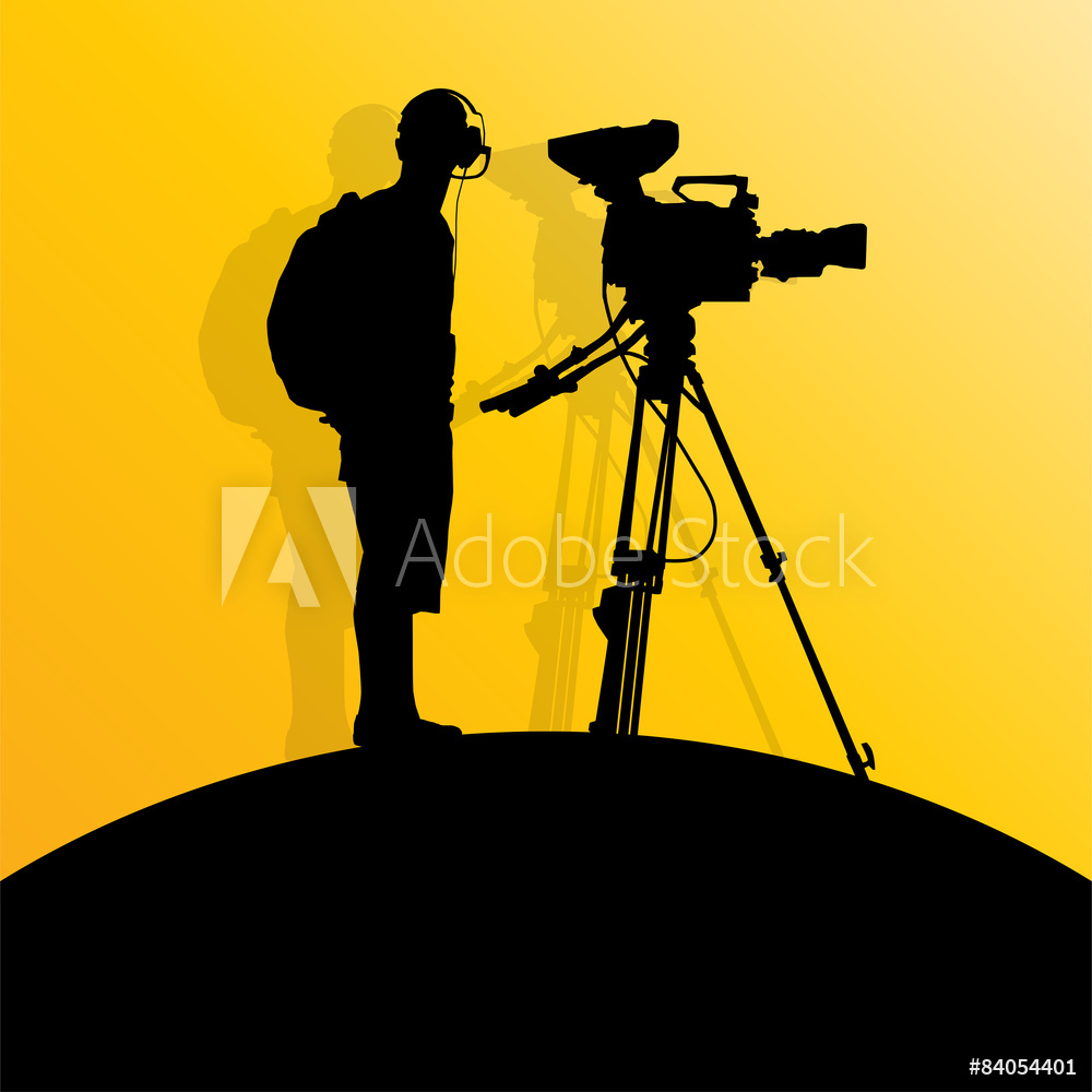 1000x1000 Photo Art Print Cameraman Silhouette Vector Europosters