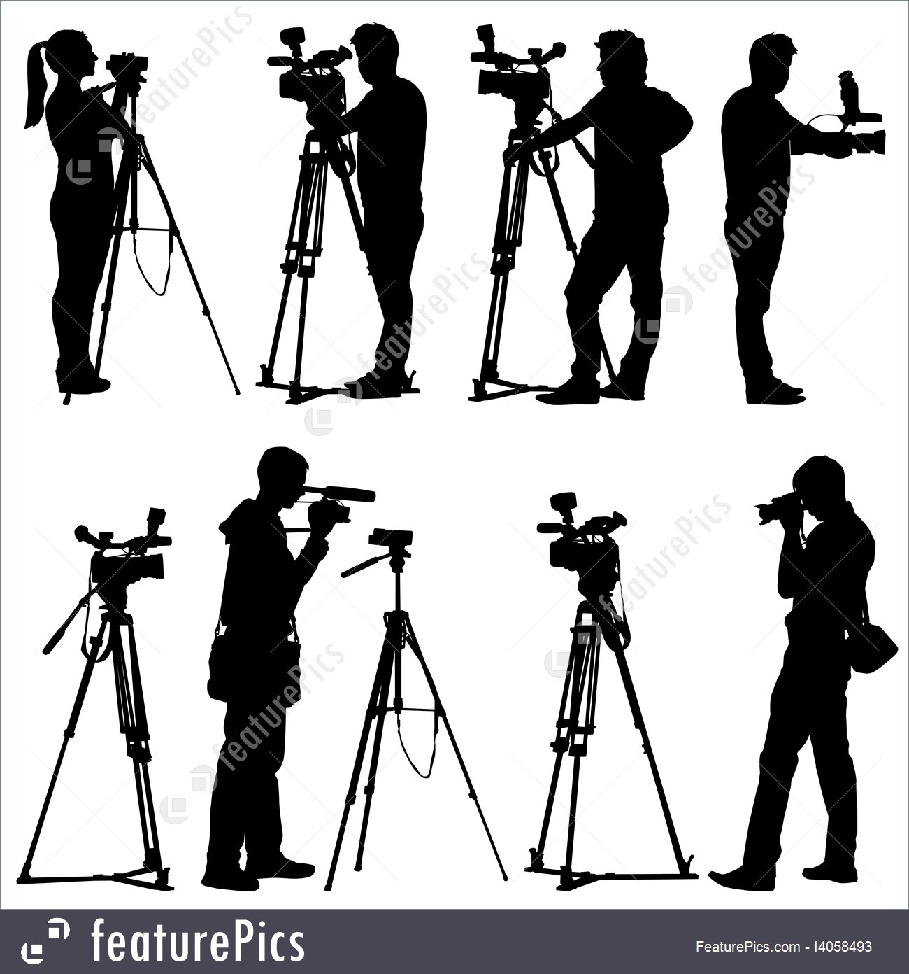 1300x1392 Silhouettes And Outlines Cameraman Silhouettes