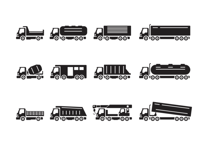 700x490 Camion Silhouettes Vector