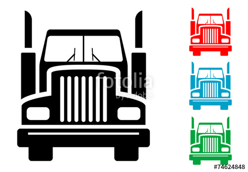 500x348 Pictograma Camion Frontal Con Varios Colores Stock Image