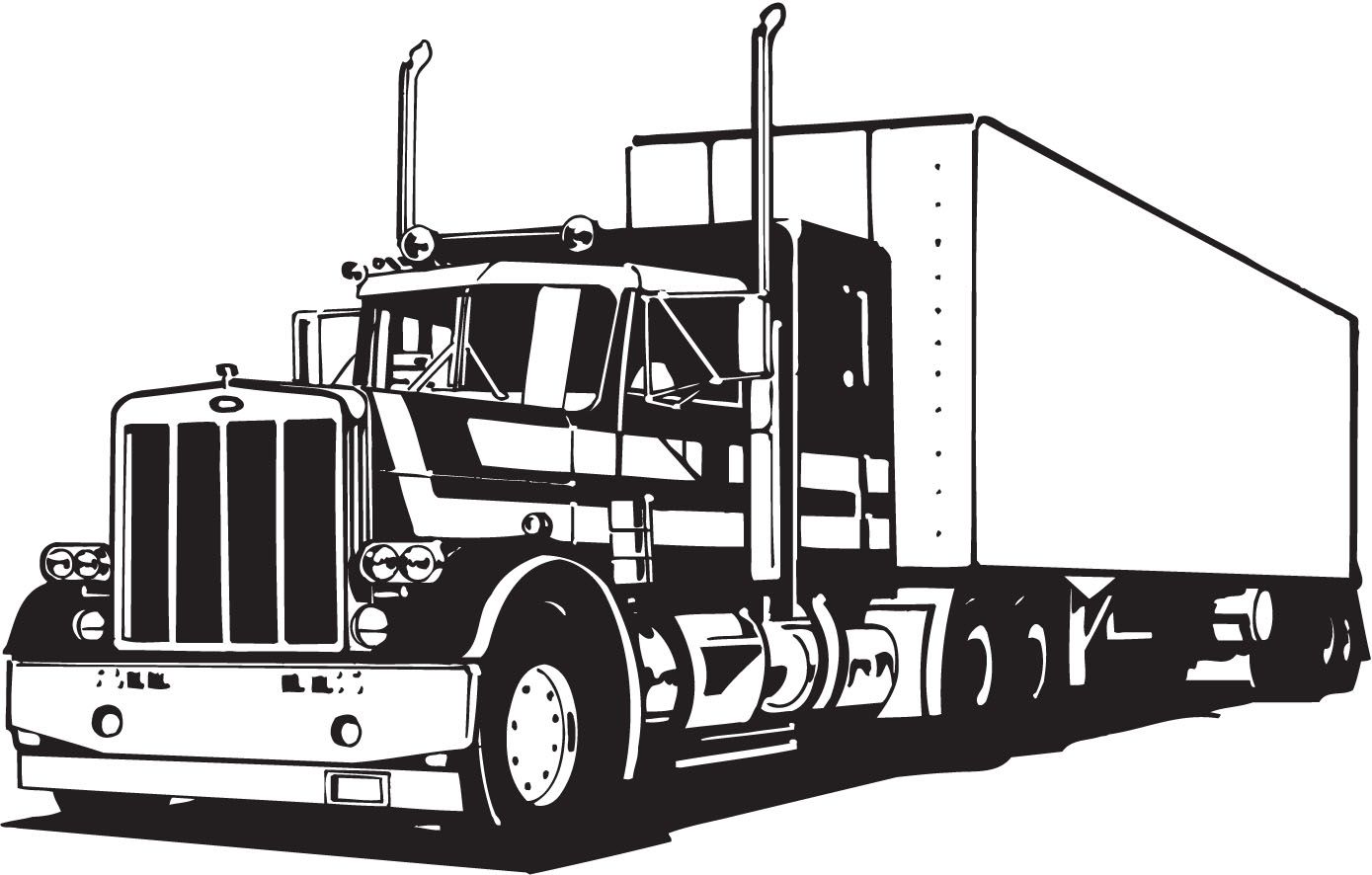 1389x886 Truck Lineart Vectorfree Download Free Vector Cdr Mugs