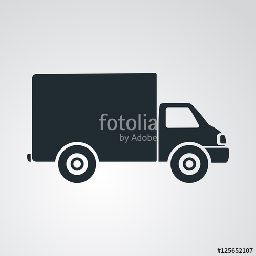 500x500 Icono Plano Camioneta En Fondo Degradado Stock Image And Royalty