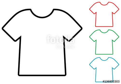 500x348 Icono Plano Silueta Camiseta Varios Colores Stock Image