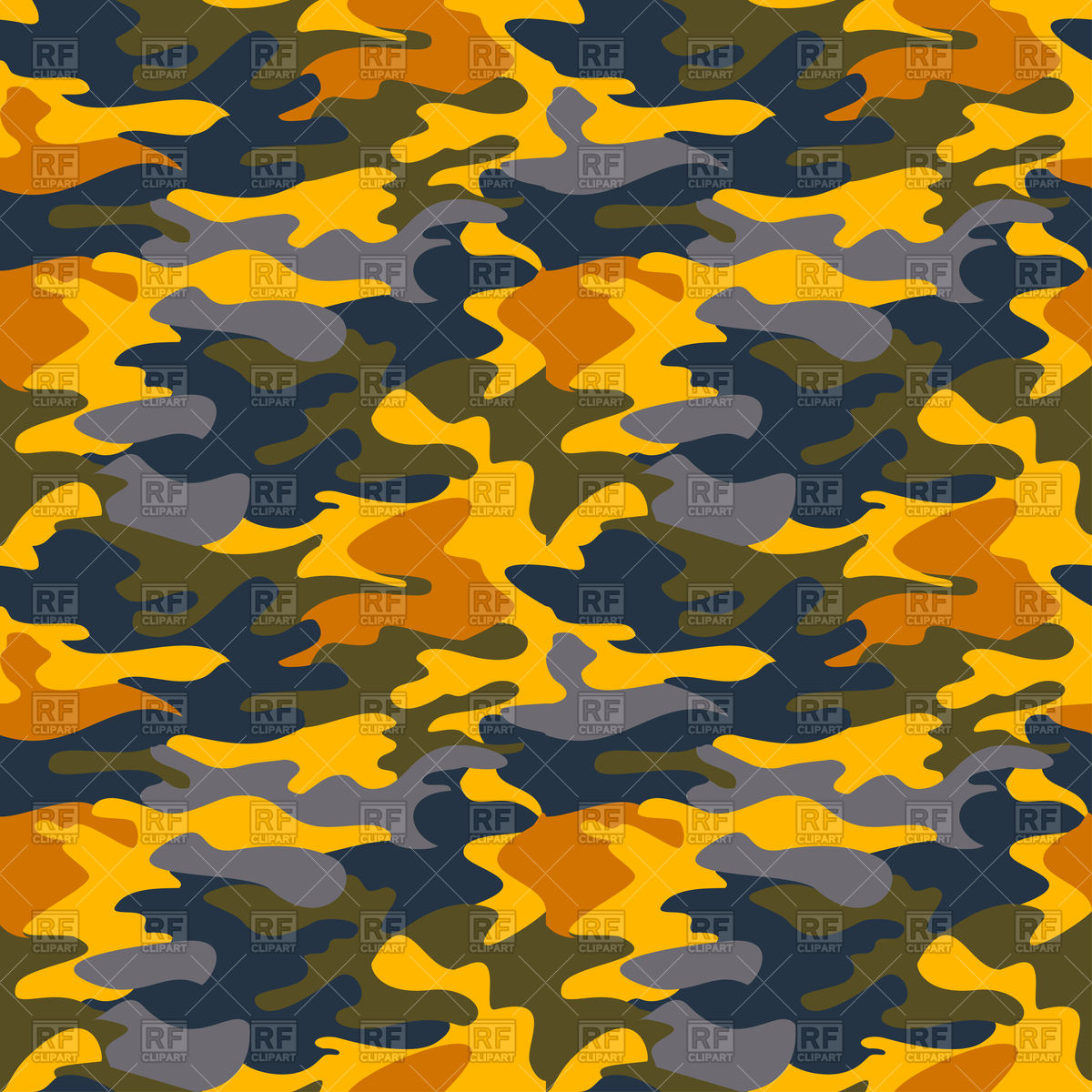 1200x1200 Camouflage Yellow Pattern Background Seamless Clothing Print