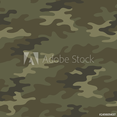 500x500 Seamless Camouflage Pattern Khaki Texture, Vector Illustration