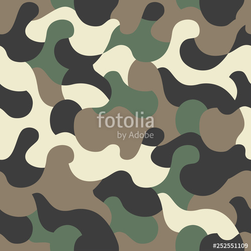 500x500 Green Camouflage Seamless Pattern Vector Camo Military Backgound