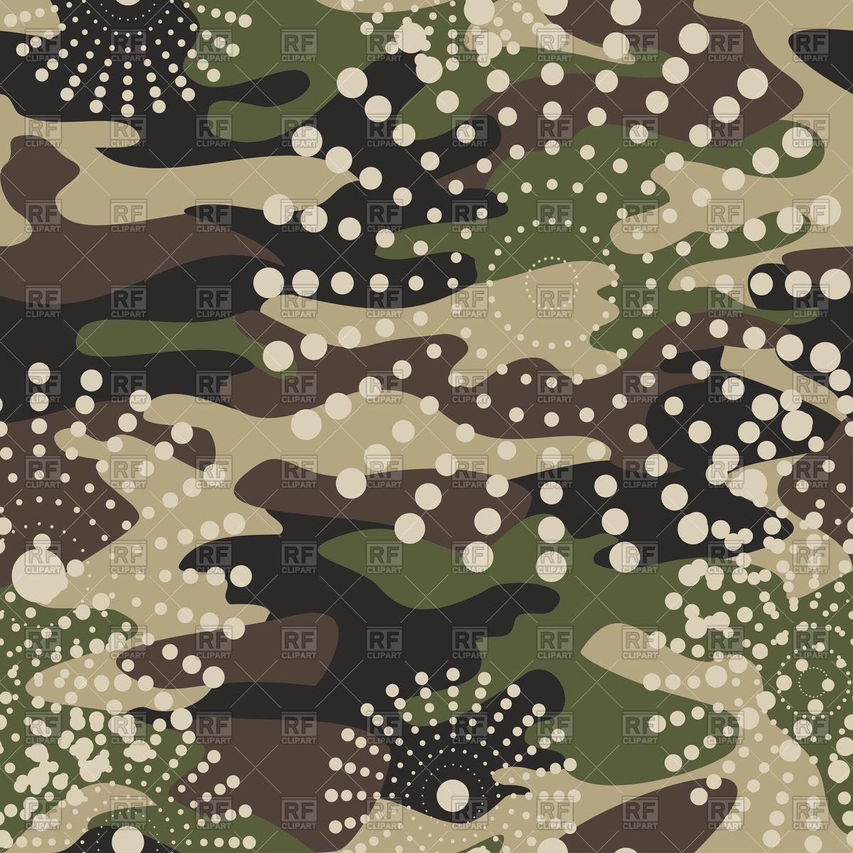 Camouflage And Halftone Seamless Background Vector Image 1200x1200 Camouflage And Halftone Seamless Background Vector Image