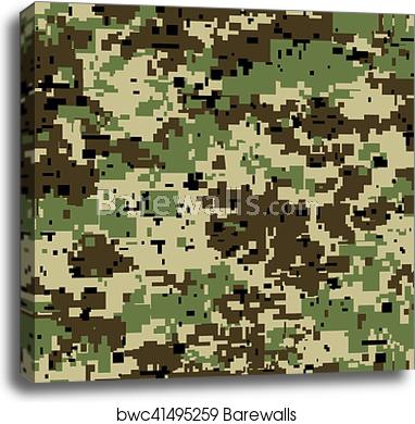382x390 Digital Pixel Camouflage Seamless Pattern For Your Design Vector