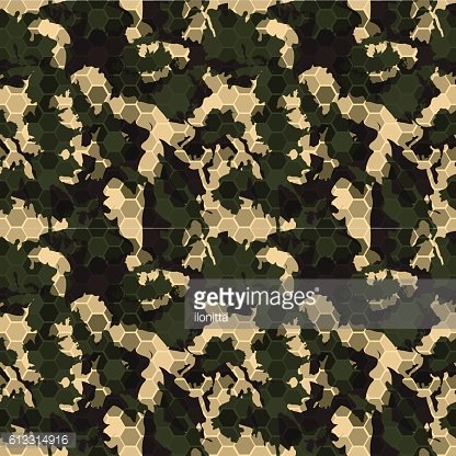 416x416 Hexagonal Digital Hexagon Camo Seamless Pattern Premium Clipart