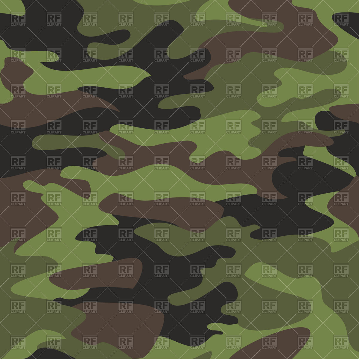1200x1200 Camouflage Pattern, Classic Military Texture Vector Image