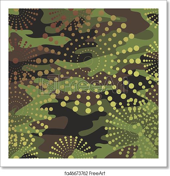 561x581 Free Art Print Of Camouflage And Halftone Pattern Background