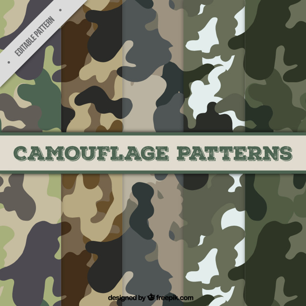 Collection Of Five Camouflage Patterns Vector Free Download 626x626 Collection Of Five Camouflage Patterns Vector Free Download