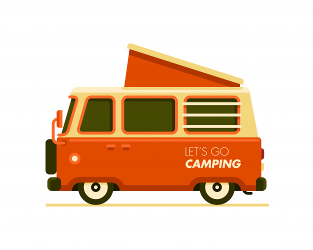 626x500 Camper Van Travel Trailer Vector Illustration Vector Premium