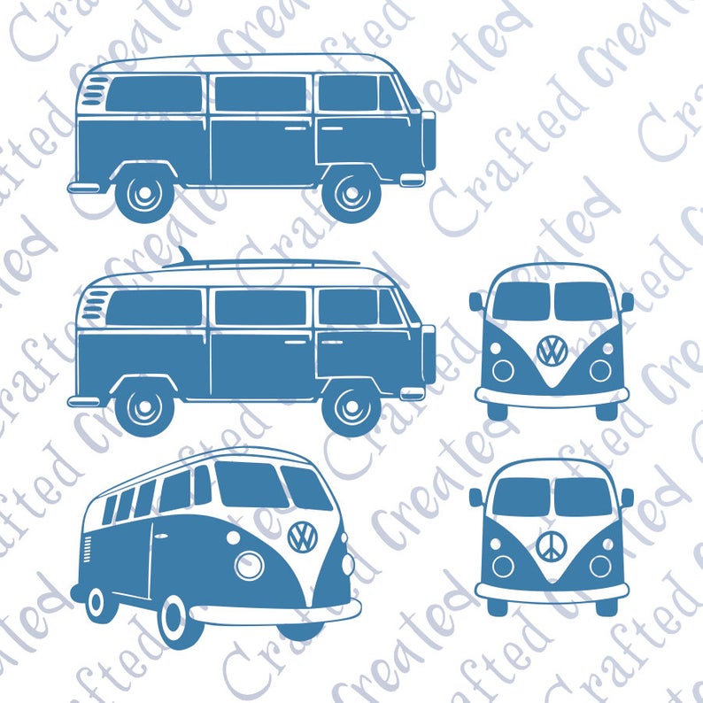 794x794 Camper Van Vector Bundle Vw Camper Van Clipart Front Side Etsy