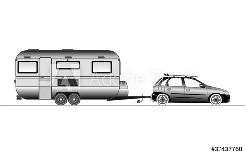 500x314 Caravan Or Camper Van, Vector