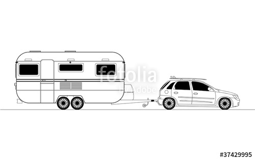 500x314 Caravan Or Camper Van, Vector Stock Image And Royalty Free Vector