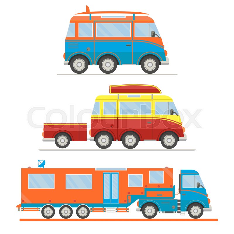 800x800 Cartoon Transport Set Van With Stock Vector Colourbox