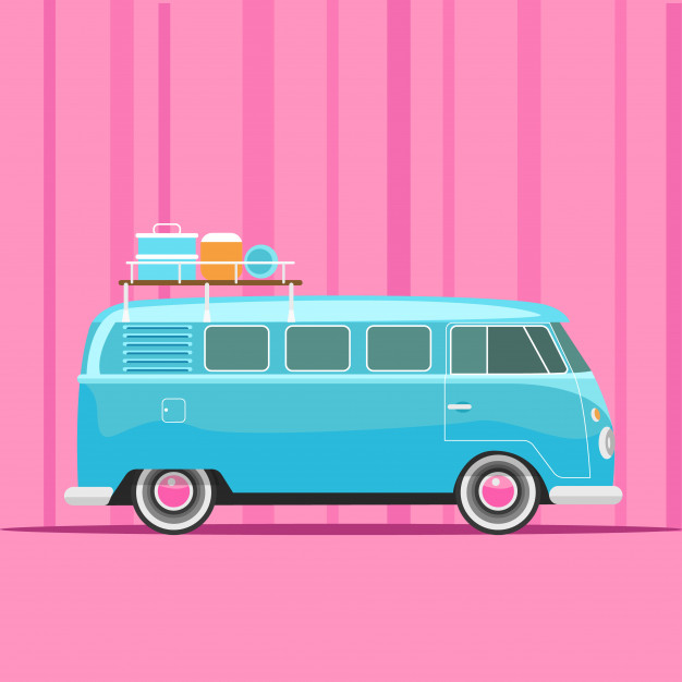 626x626 Blue Camper Van Holidays Vector Illustration Vector Premium Download