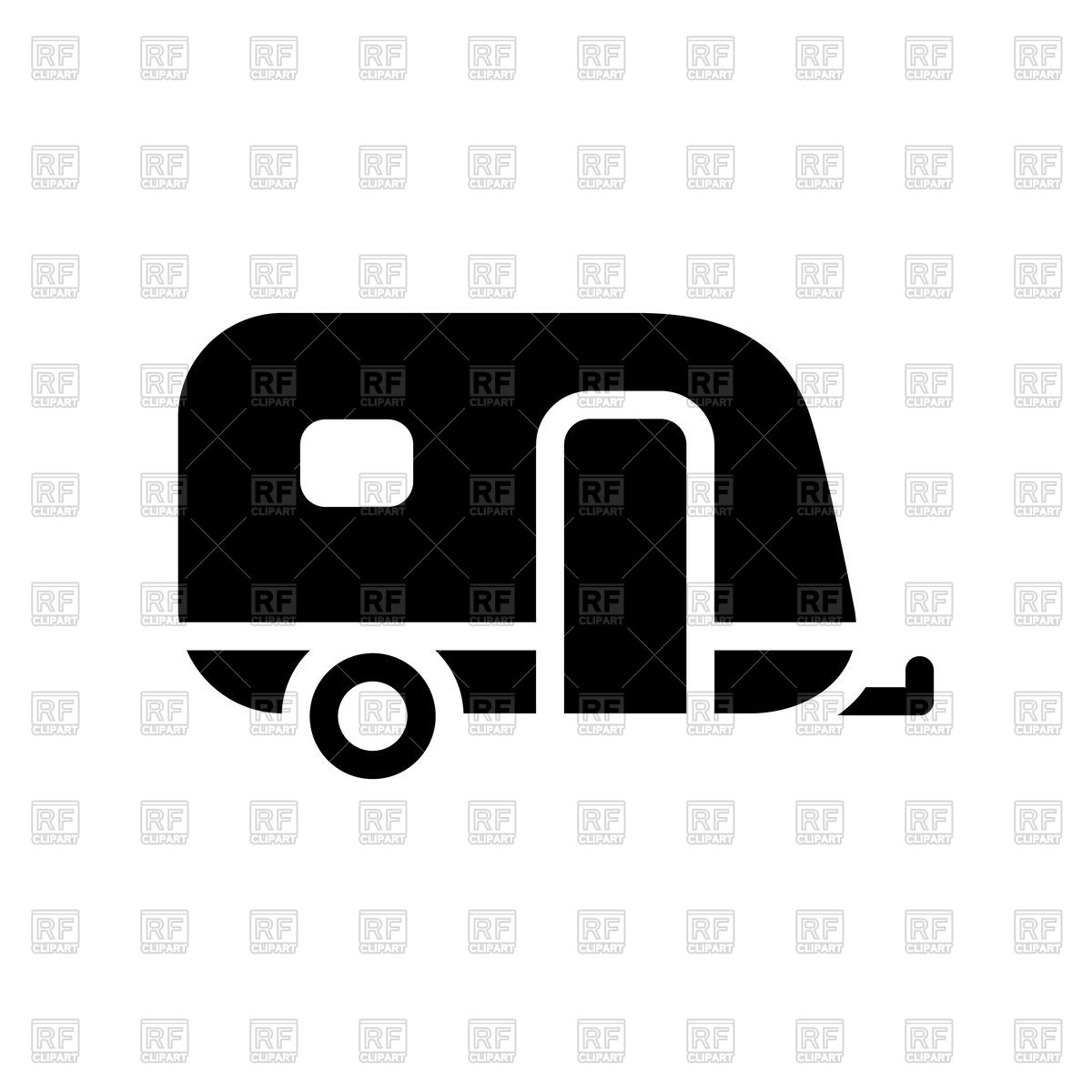 Camper Black Icon Isolated On White Background Vector Image 1200x1200 Camper Black Icon Isolated On White Background Vector Image