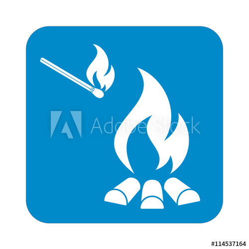 500x500 Campfire Silhouette Vector Illustration